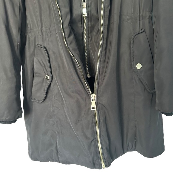 CALVIN KLEIN  WOMENS SMALL BLACK PUFFER PARKA JACKET HOODED DOUBLE ZIPPER SIZE S - Picture 12 of 16